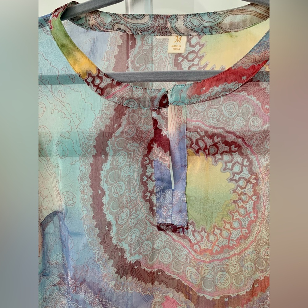 Beautiful semi transparent India style print blouse - Picture 4 of 8